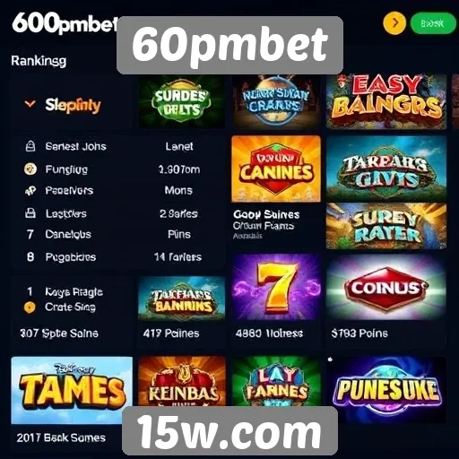 Ranking dos jogos mais populares no 60pmbet